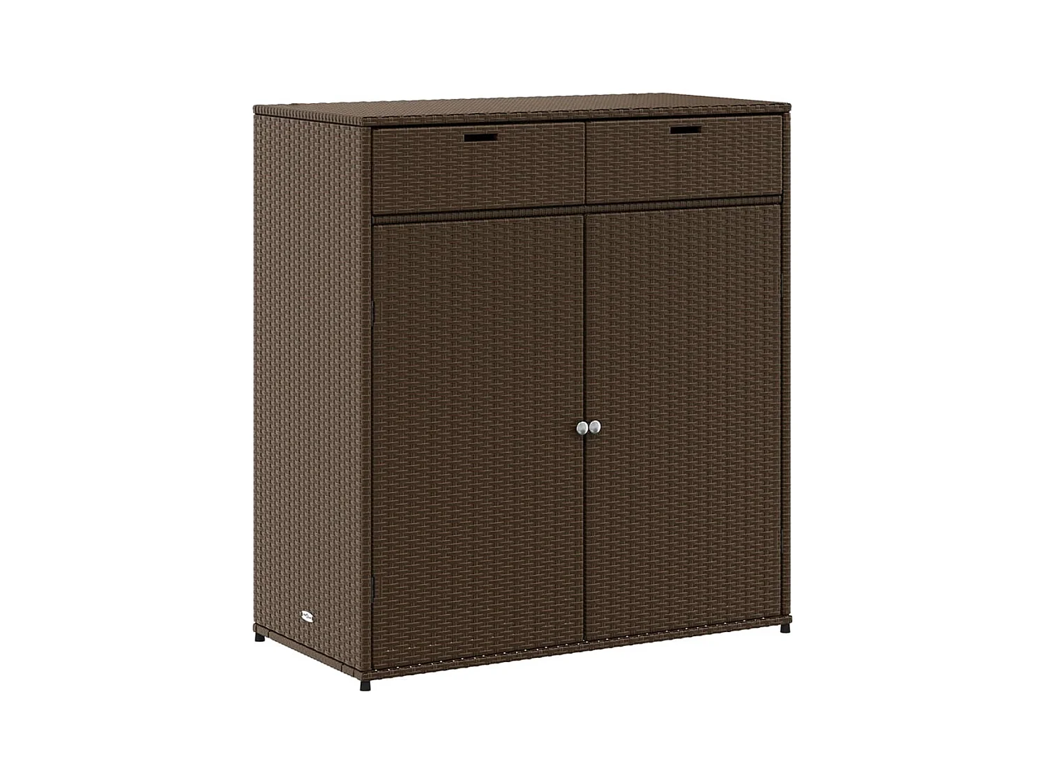 Armoire de rangement jardin marron 105x55x113 cm résine tressée