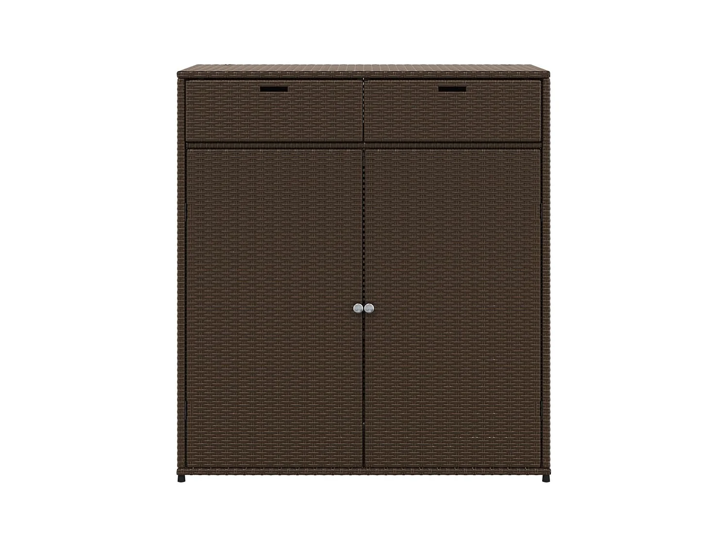 Armoire de rangement jardin marron 105x55x113 cm résine tressée
