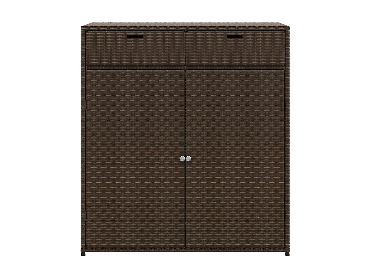 Armoire de rangement jardin marron 105x55x113 cm résine tressée
