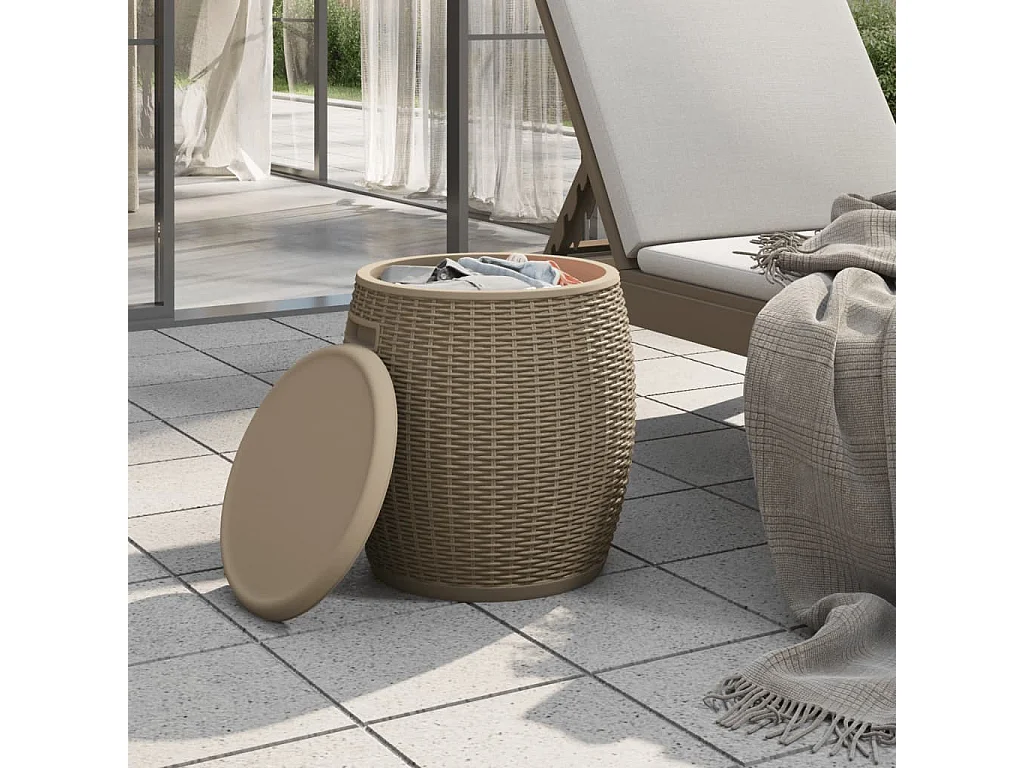 Boîte de rangement de jardin 4 en 1 marron clair polypropylène