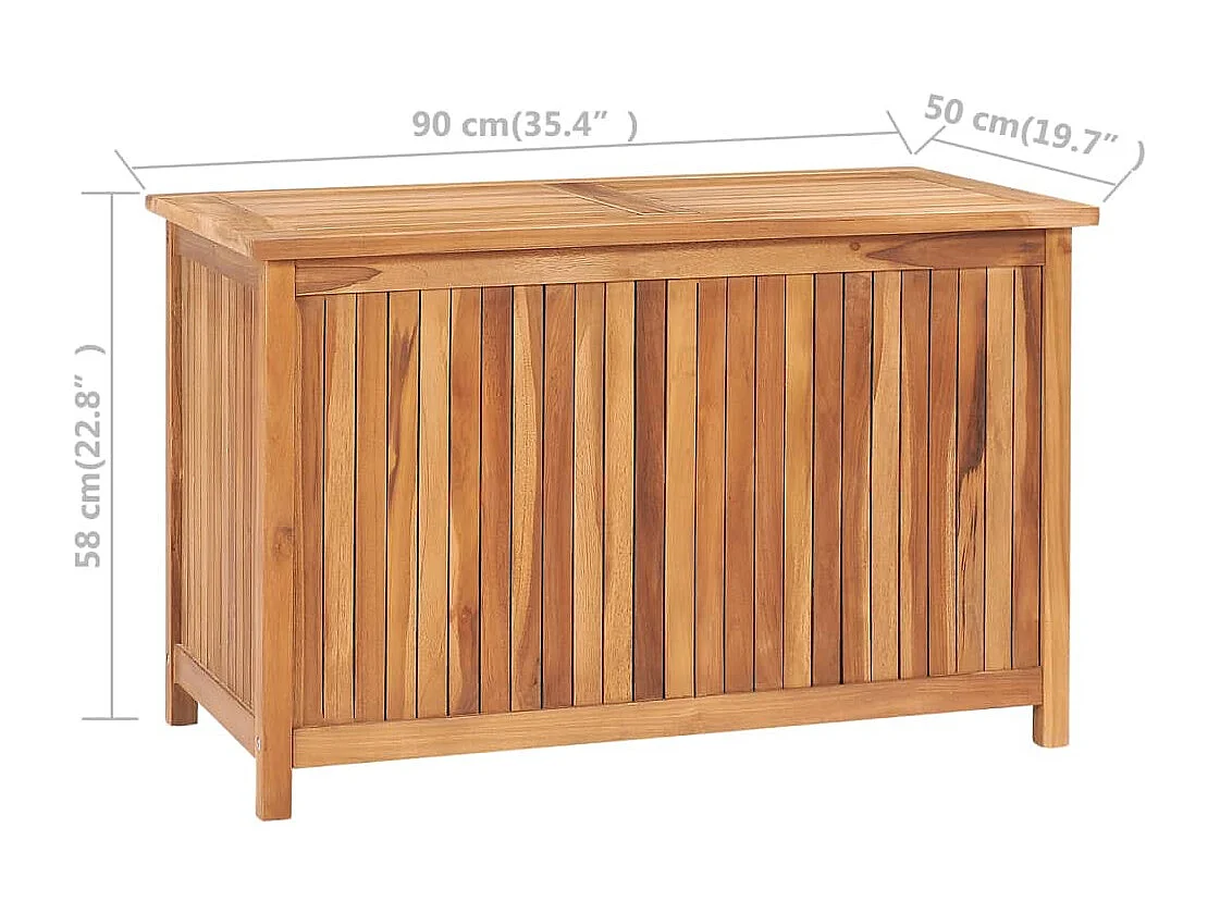 Garten-Aufbewahrungsbox 90x50x58 cm Massives Teakholz