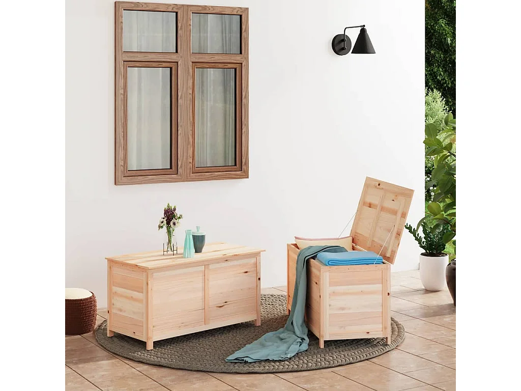 Boîte à coussins d'extérieur 100x50x56 cm Bois de sapin massif