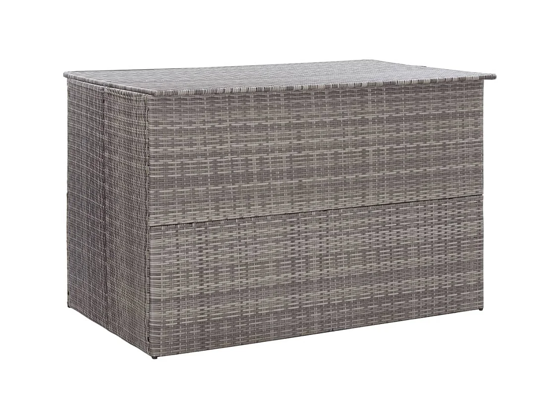 Graue Garten-Aufbewahrungsbox 150 x 100 x 100 cm aus gewebtem Harz