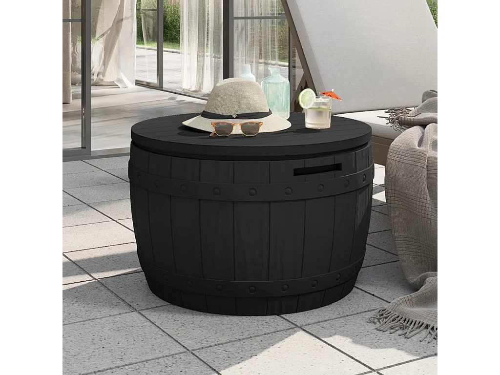Baule da giardino 3 in 1 in polipropilene nero