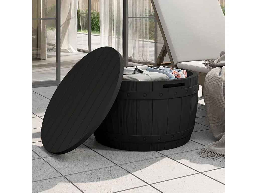 Baule da giardino 3 in 1 in polipropilene nero