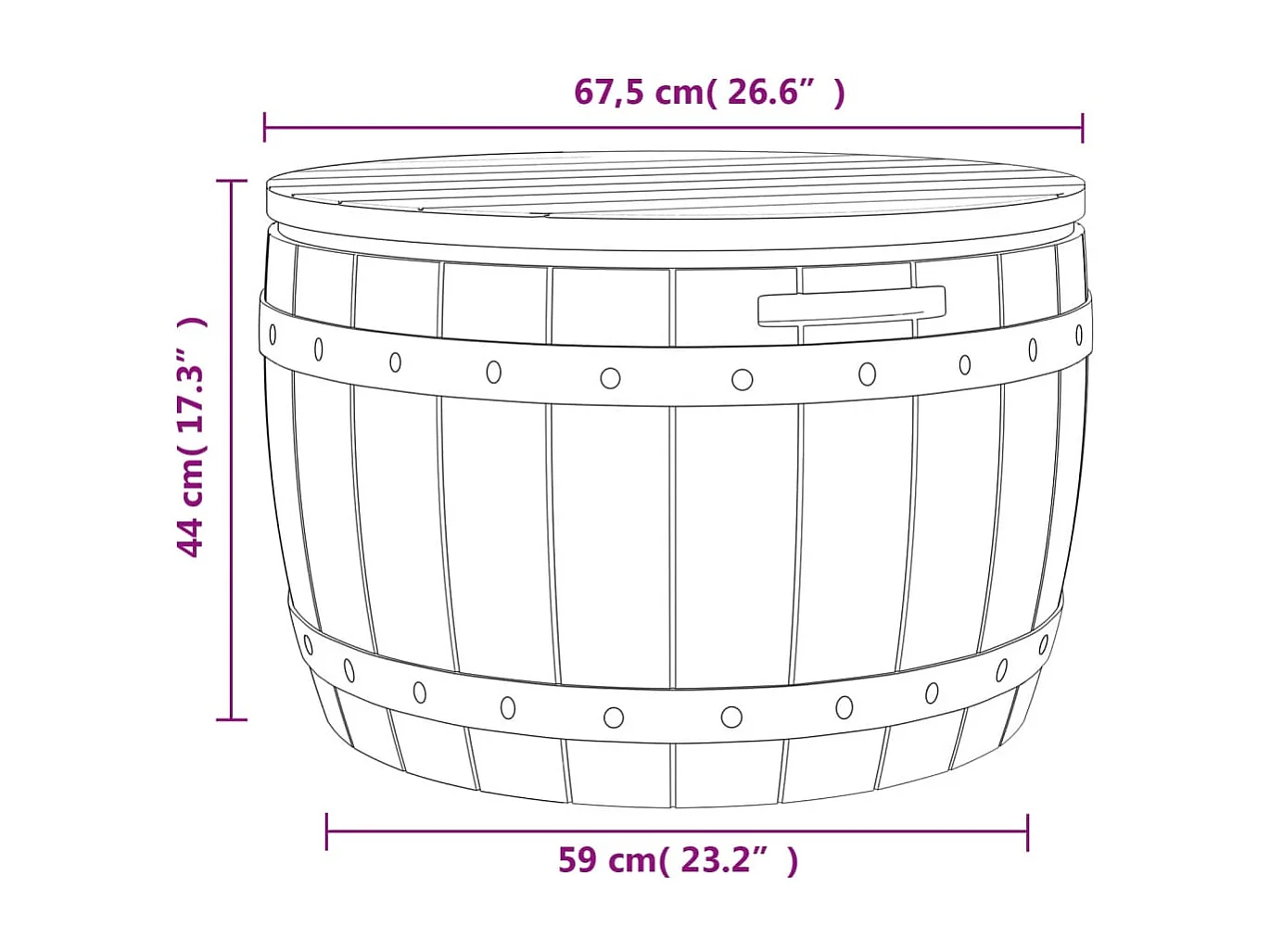 Baule da giardino 3 in 1 in polipropilene nero
