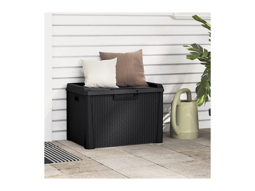 Boîte de rangement de jardin anthracite 125 L PP
