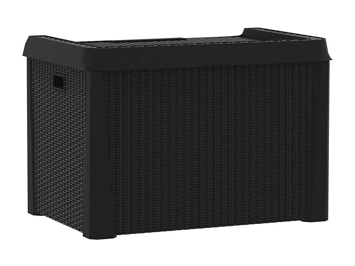 Anthrazitfarbene Garten-Aufbewahrungsbox 125 L PP