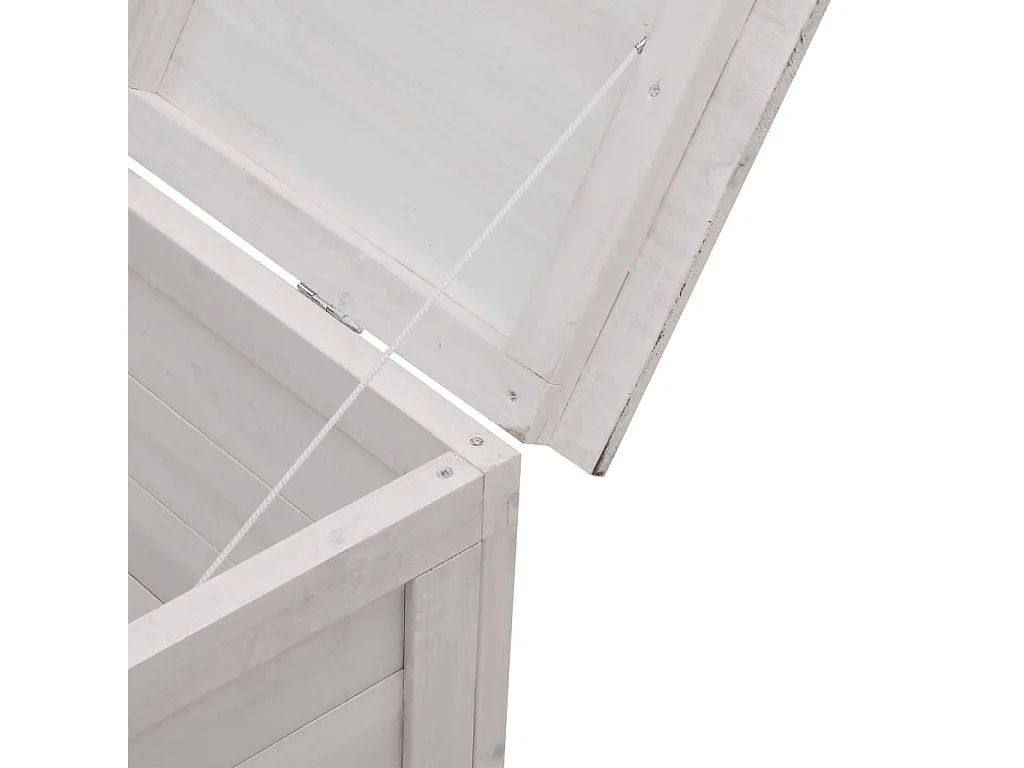 Box portaoggetti da giardino bianco in legno massello di abete