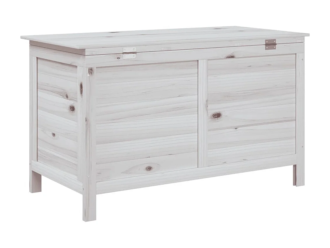 Caja de almacenamiento de jardín blanca de madera maciza de abeto