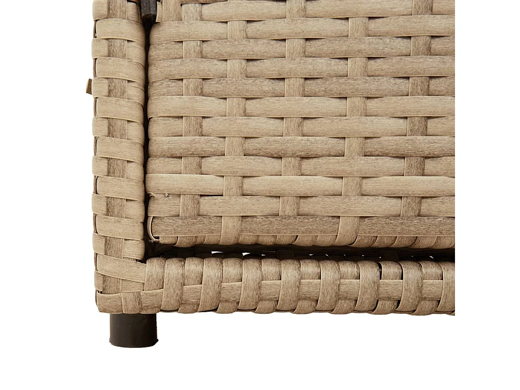 Armário de armazenamento de jardim bege 110x55x60,5 cm resina tecida