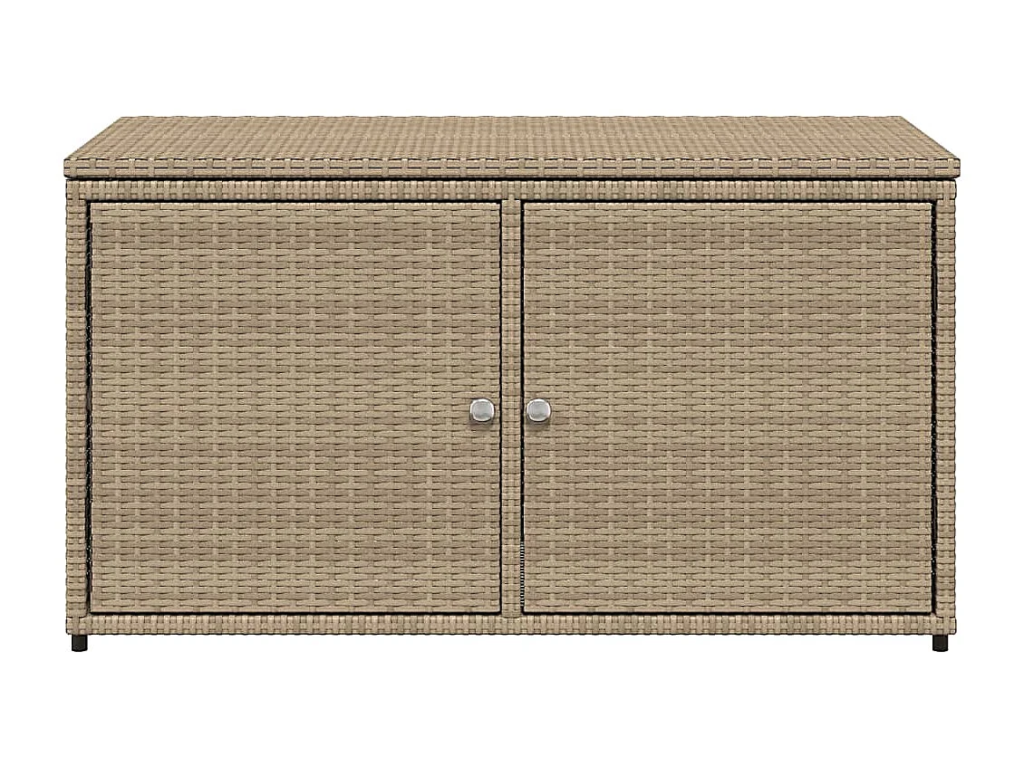 Armoire de rangement jardin beige 110x55x60,5 cm résine tressée