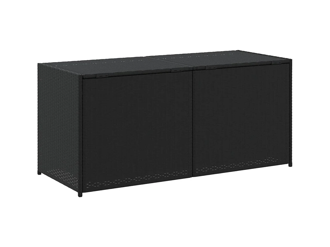 Boîte de rangement de jardin noir 283L résine tressée