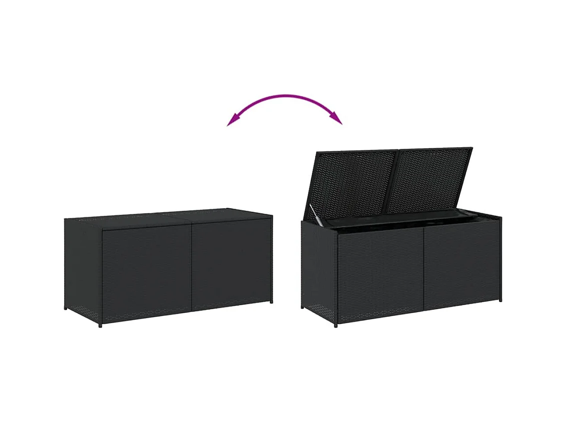Boîte de rangement de jardin noir 283L résine tressée