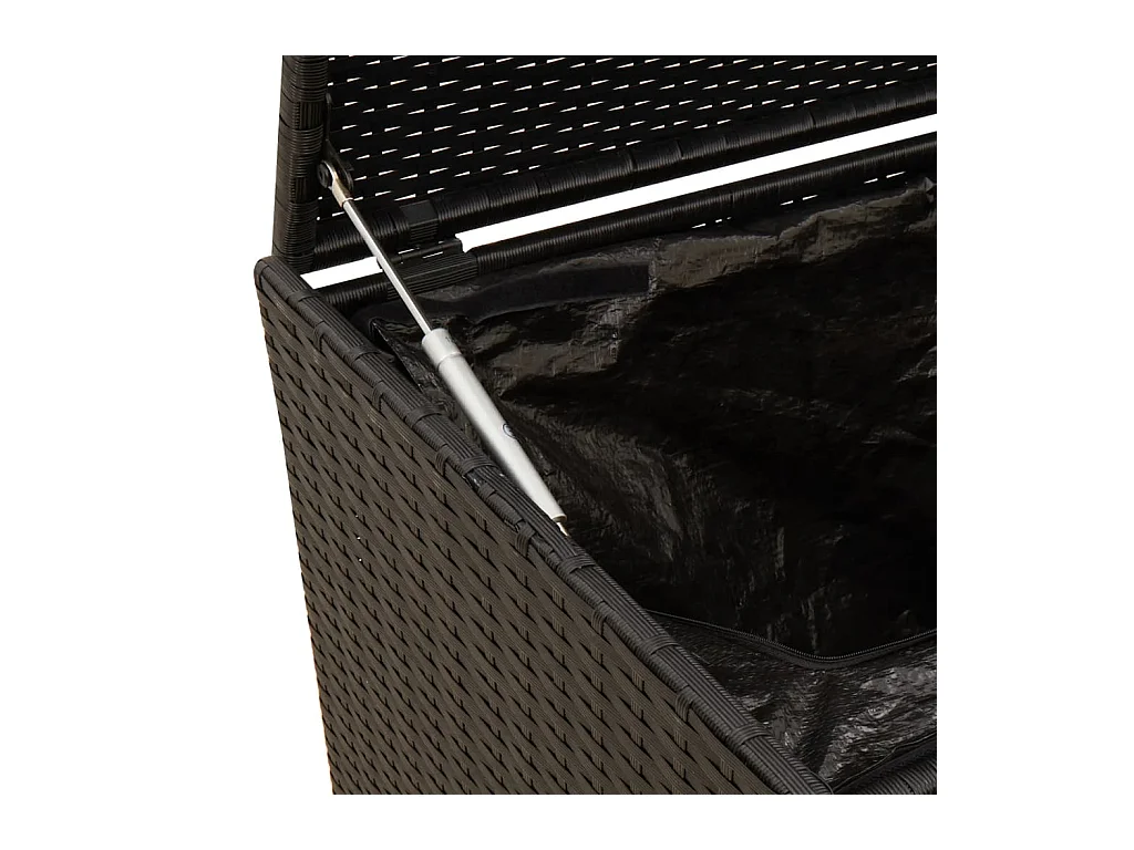 Boîte de rangement de jardin noir 283L résine tressée