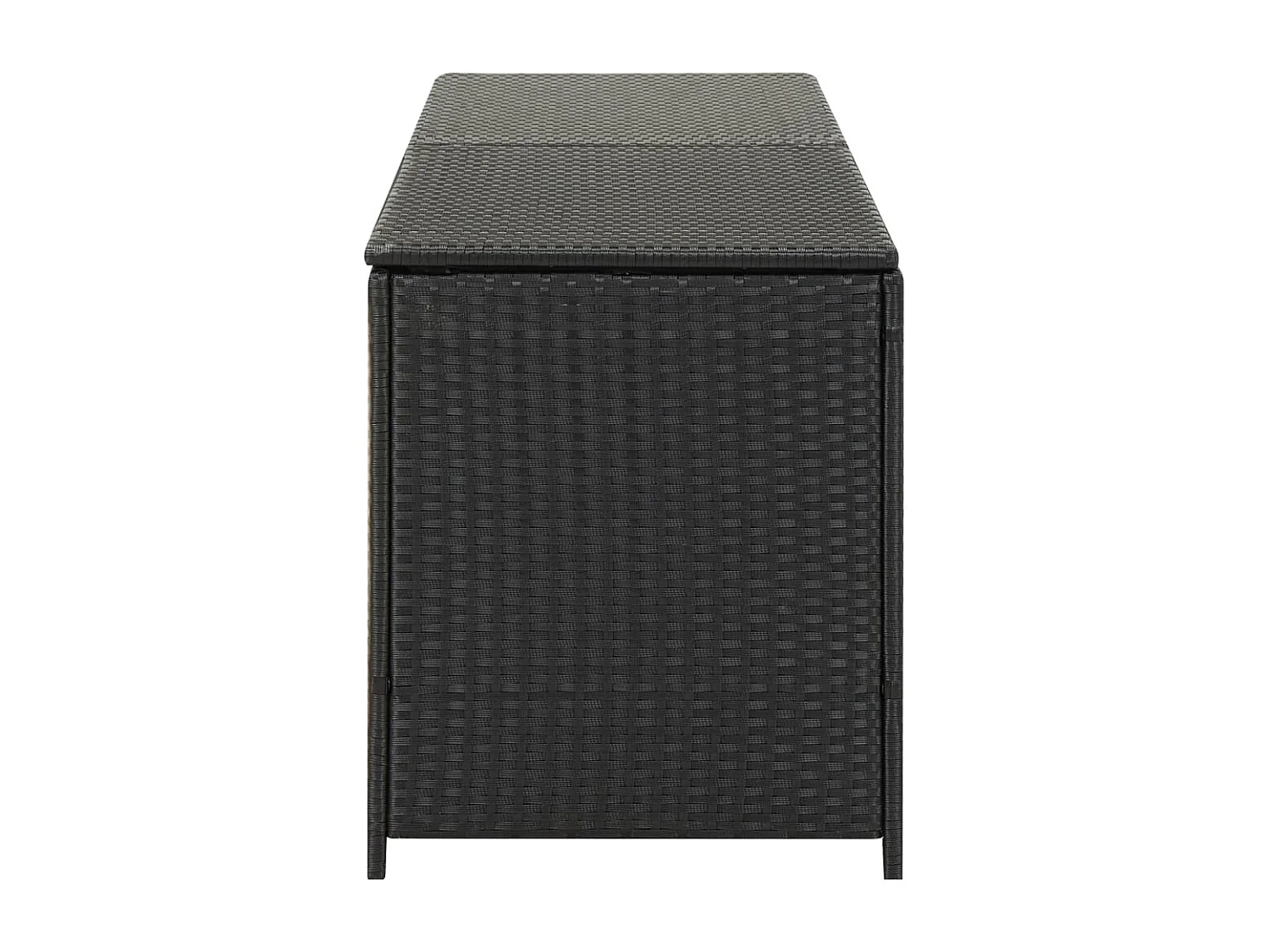 Tuinopbergbox geweven hars 200x50x60 cm zwart