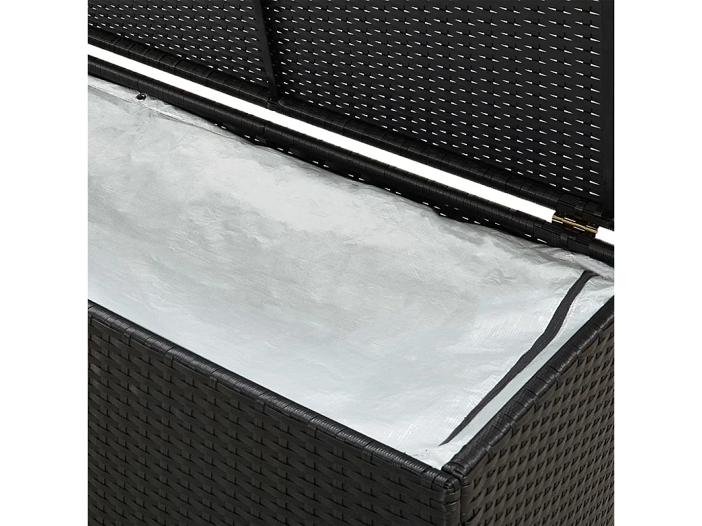 Tuinopbergbox geweven hars 200x50x60 cm zwart