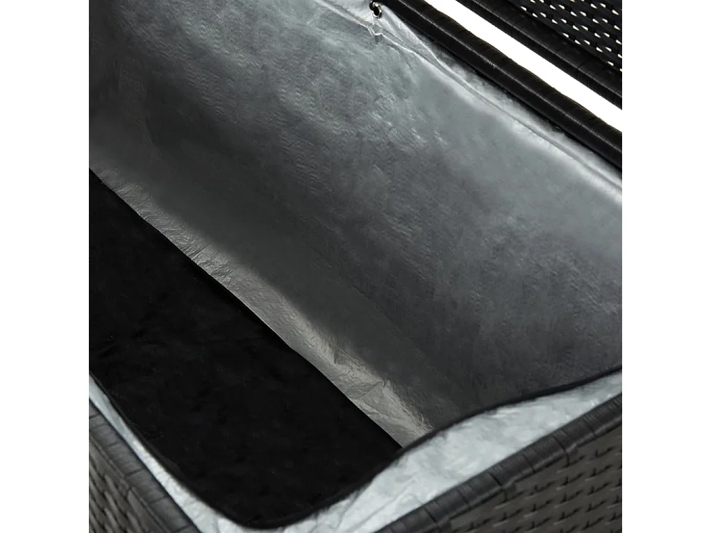 Tuinopbergbox geweven hars 200x50x60 cm zwart