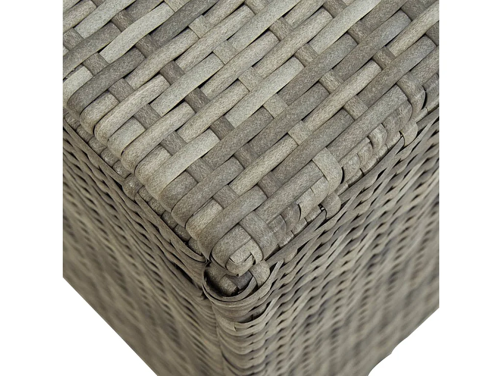 Boîte de rangement de jardin résine tressée 200x50x60 cm gris