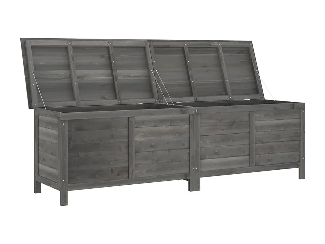 Caja de almacenamiento de jardín antracita en madera maciza de abeto