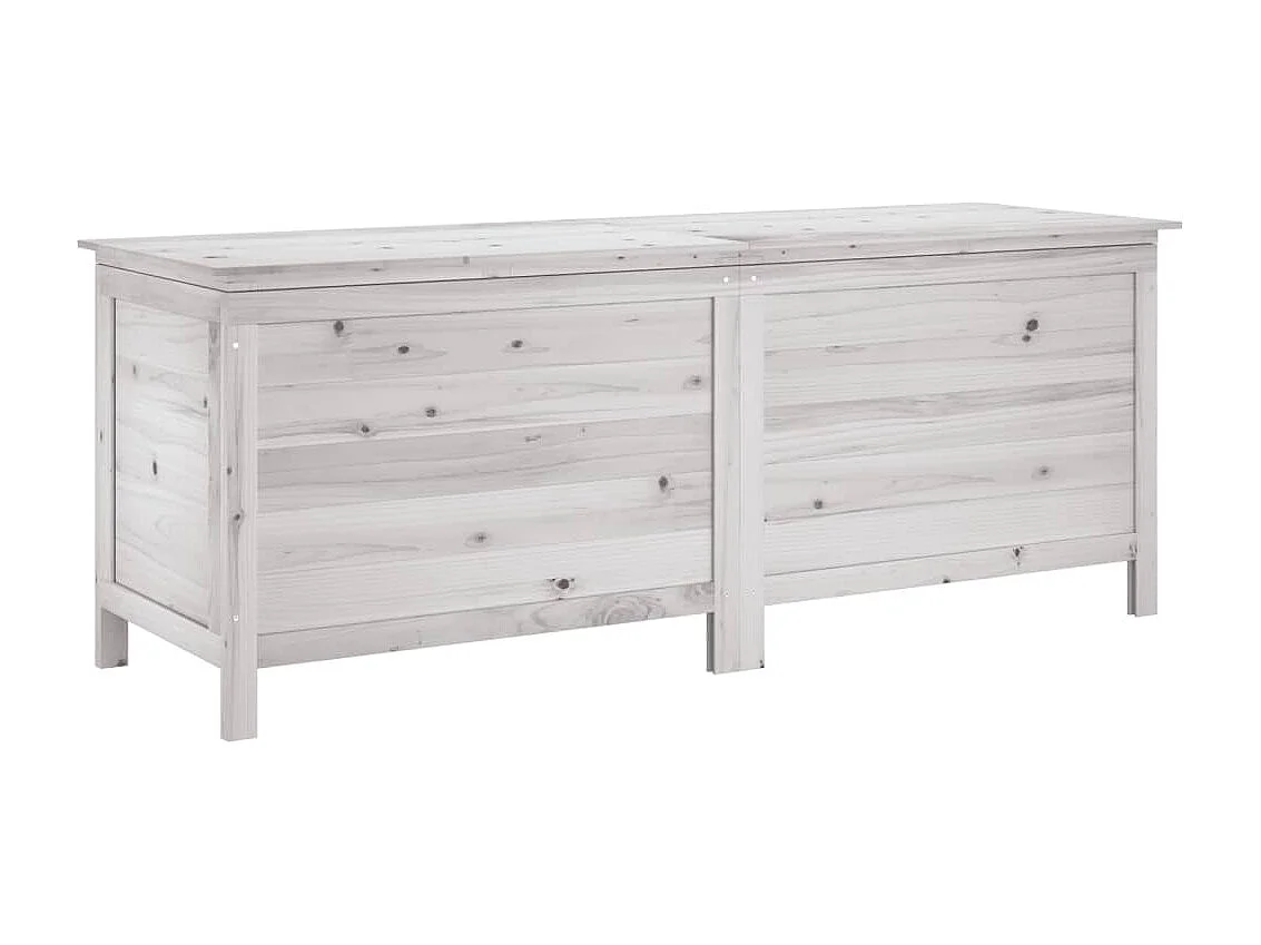 Boîte de rangement jardin blanc 150x50x56,5cm bois massif sapin