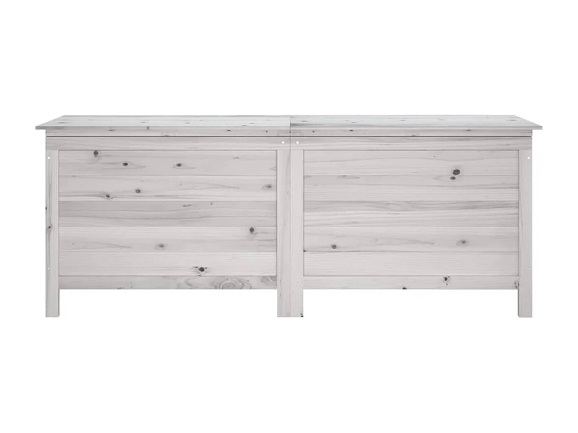 Boîte de rangement jardin blanc 150x50x56,5cm bois massif sapin