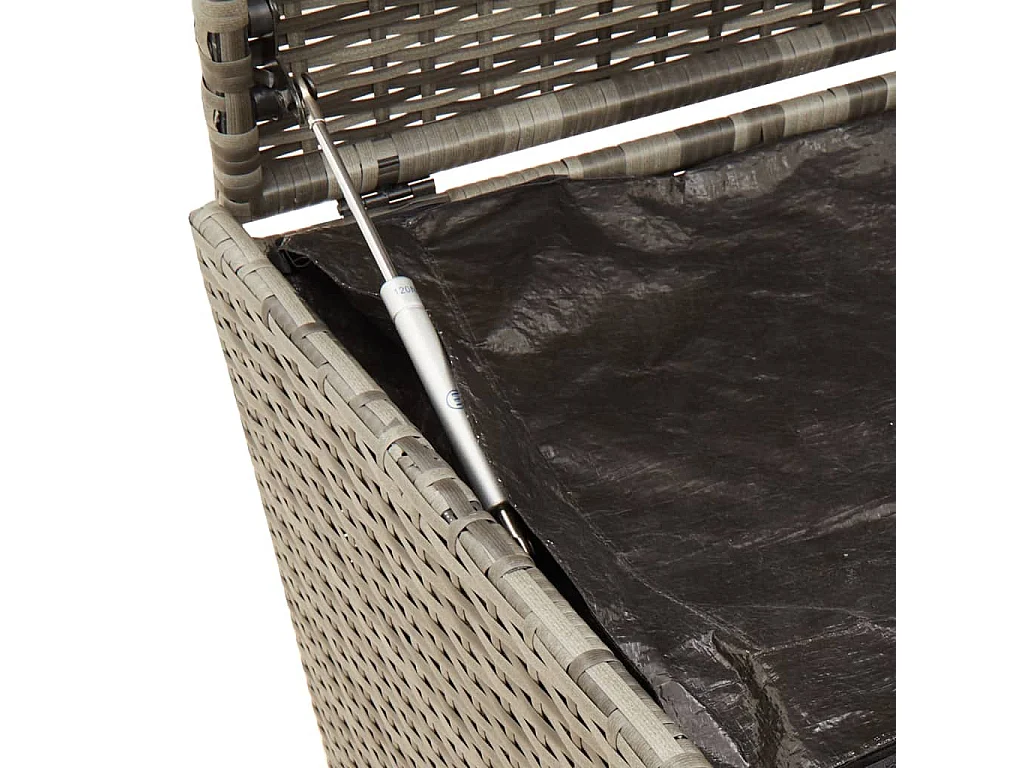 Boîte de rangement de jardin et roues gris 190L résine tressée