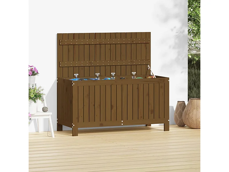 Boîte de rangement de jardin Marron miel 115x49x60 cm Bois pin