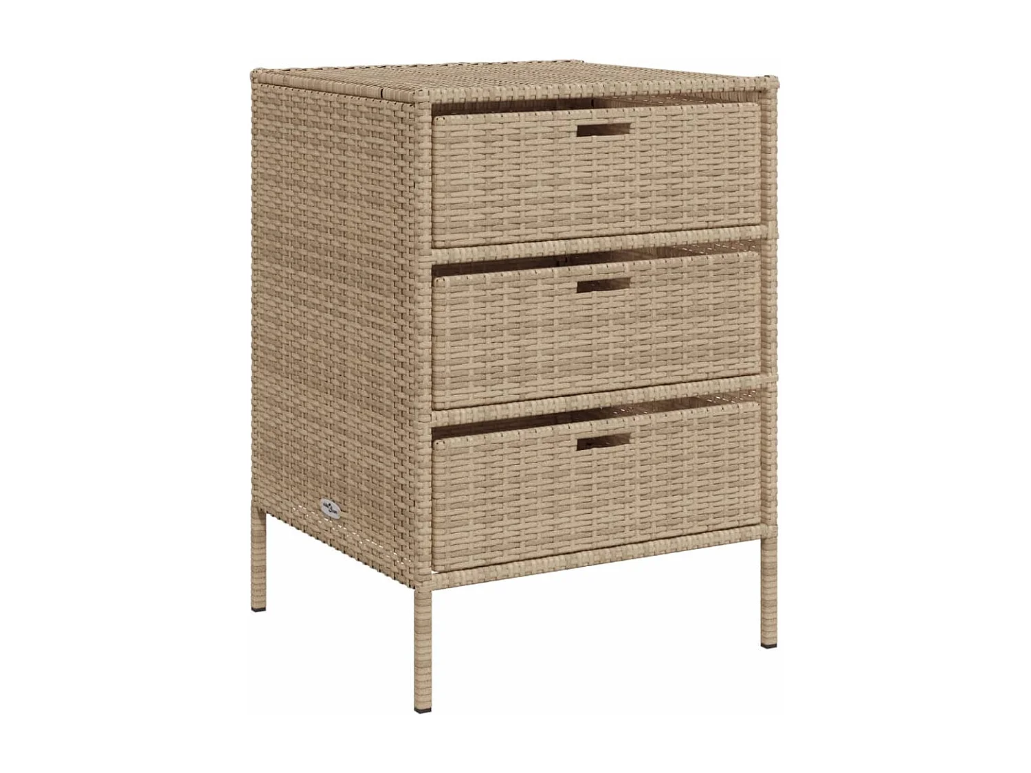 Armoire de rangement de jardin beige 55x59x80 cm résine tressée