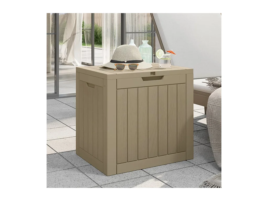 Boîte de stockage de jardin gris 55,5x43x53 cm polypropylène