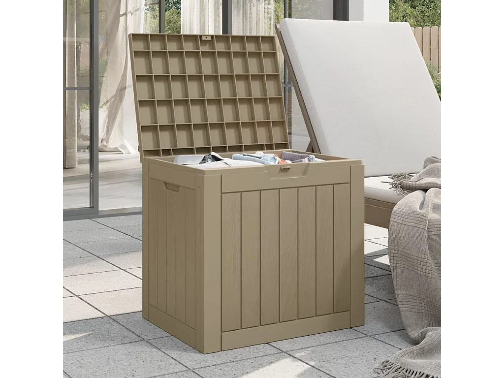 Boîte de stockage de jardin gris 55,5x43x53 cm polypropylène