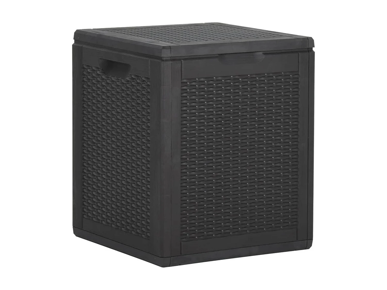 Boîte de rangement de jardin 90 L Noir PP Rotin