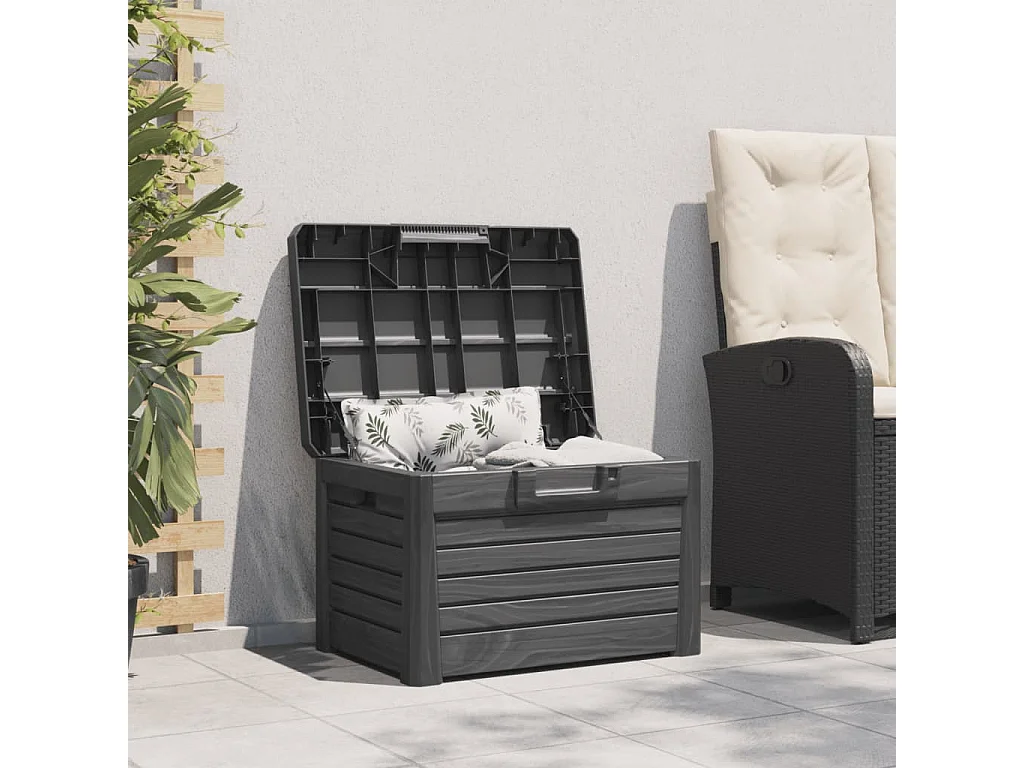 Caja de cojines exterior de polipropileno antracita