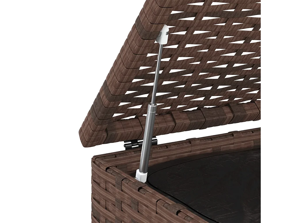 Caja para cojines de jardín Mimbre de resina 100x97,5x104cm Marrón