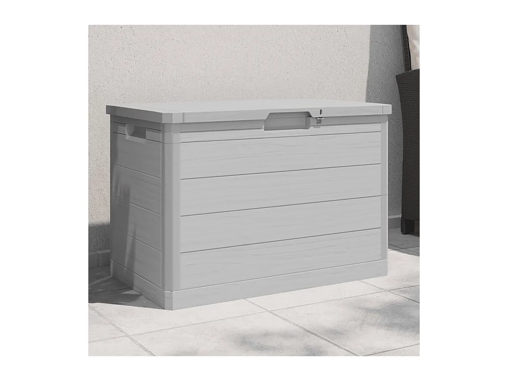 Graue Kissenbox für den Außenbereich, 77,5 x 44,5 x 53 cm, Polypropylen