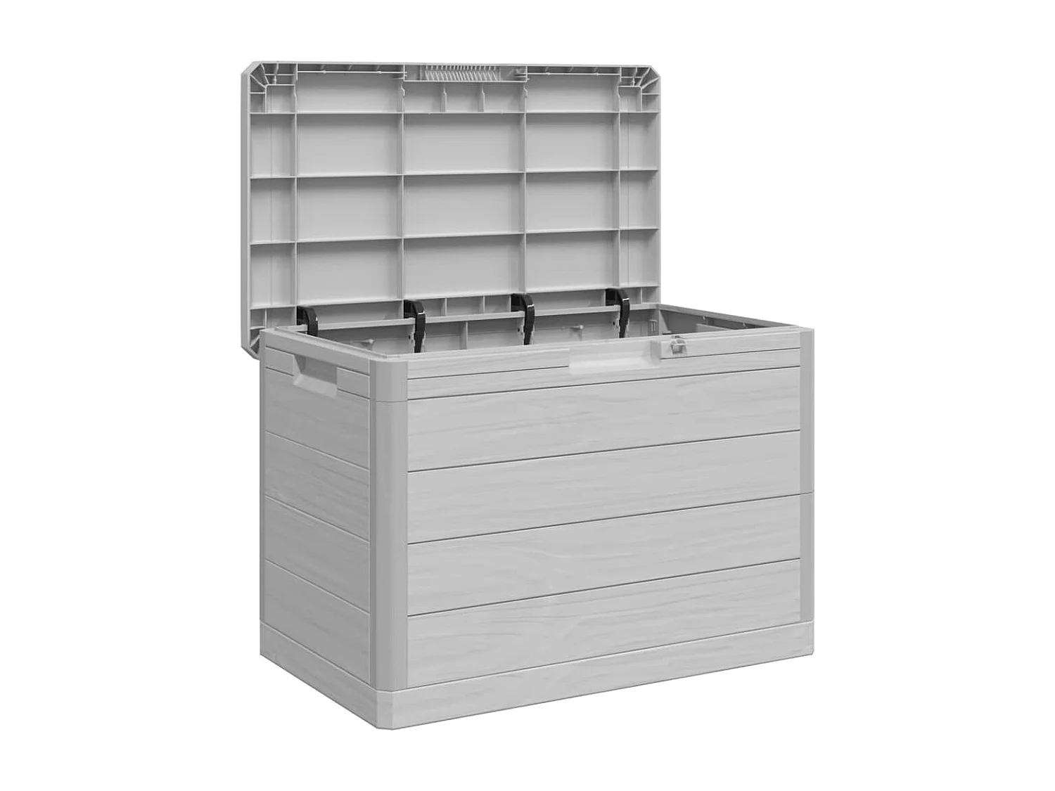 Boîte à coussins d'extérieur gris 77,5x44,5x53 cm polypropylène