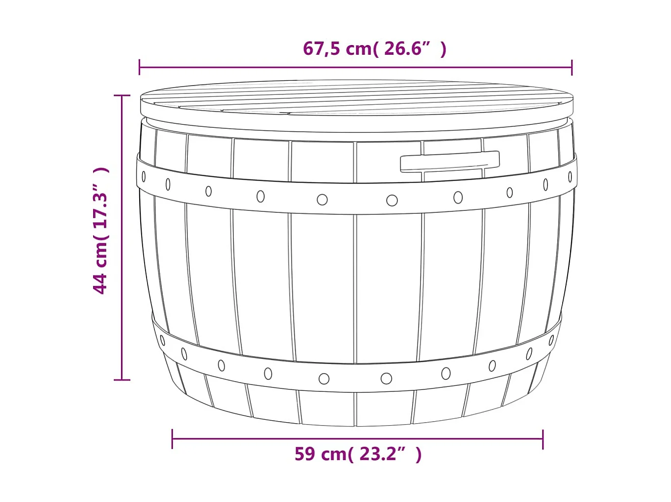 Boîte de rangement de jardin 3 en 1 marron clair polypropylène