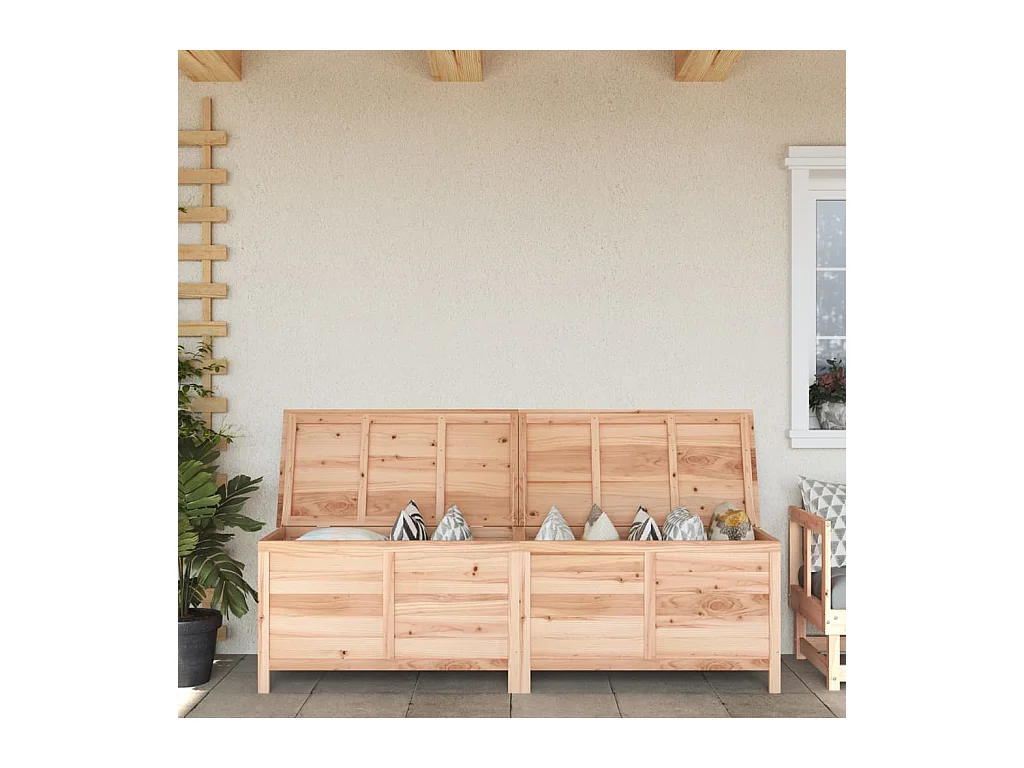 Boîte de rangement de jardin 198,5x50x56,5 cm bois massif sapin