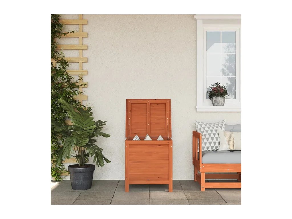 Boîte de rangement jardin marron 50x49x56,5cm bois massif sapin