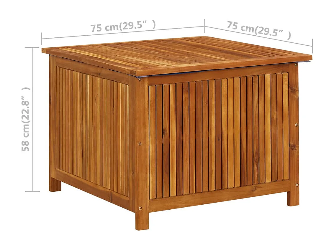 Boîte de rangement de jardin 75x75x58 cm Bois d'acacia solide