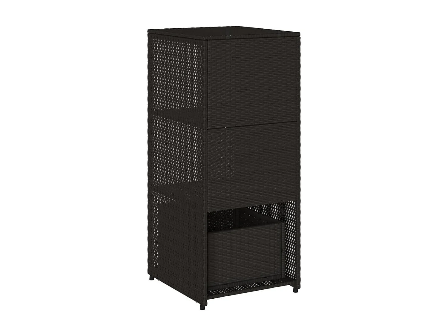 Armário de armazenamento de jardim preto 50x55x115 cm resina tecida