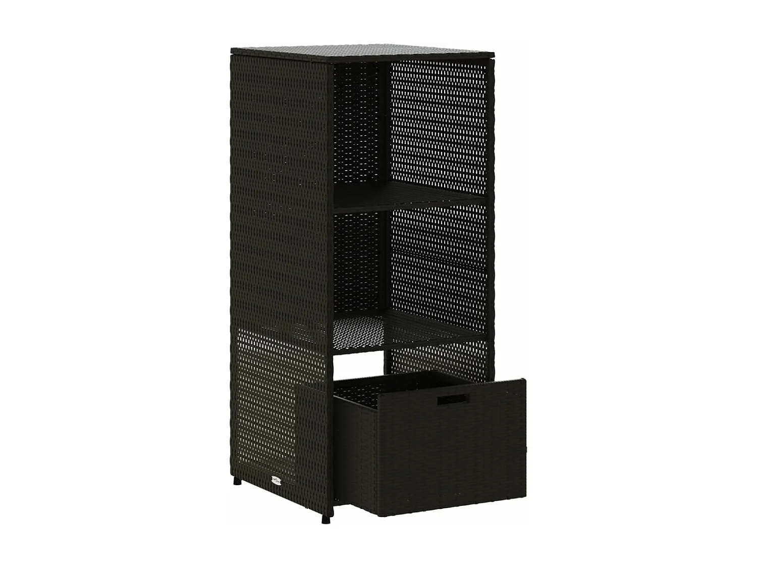 Armoire de rangement de jardin noir 50x55x115 cm résine tressée