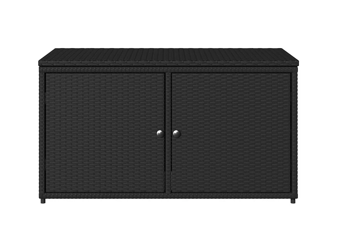 Mobile da giardino nero 110x55x60,5 cm in resina intrecciata