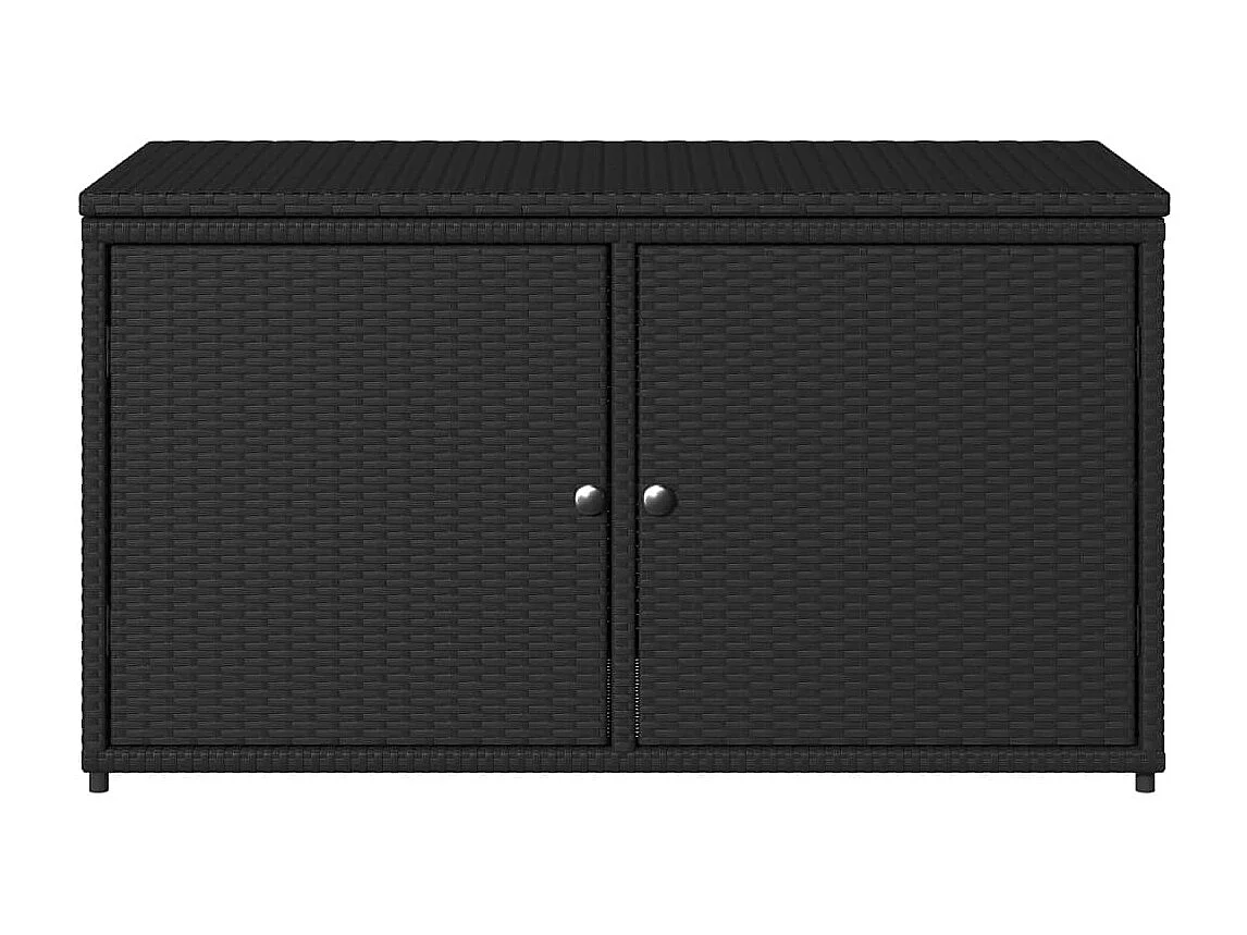 Armoire de rangement jardin noir 110x55x60,5 cm résine tressée