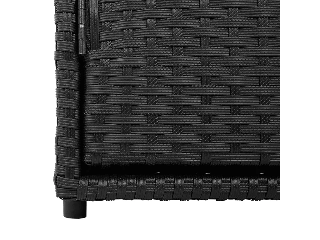 Armoire de rangement jardin noir 110x55x60,5 cm résine tressée