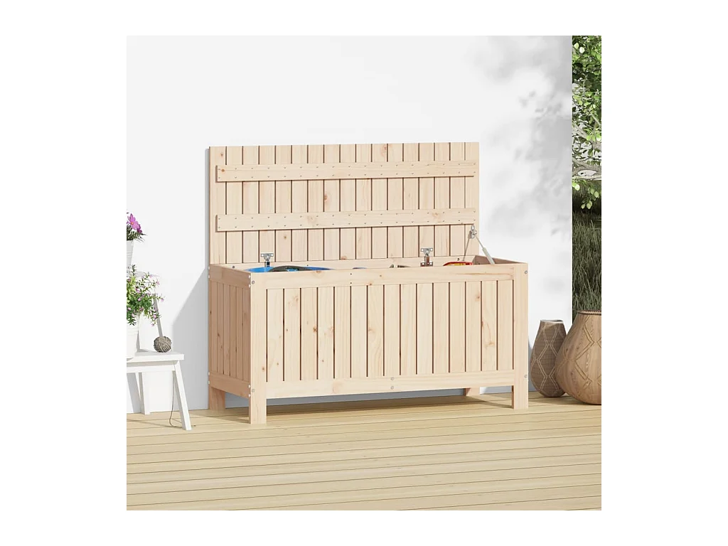 Boîte de rangement de jardin 108x42,5x54 cm Bois massif de pin