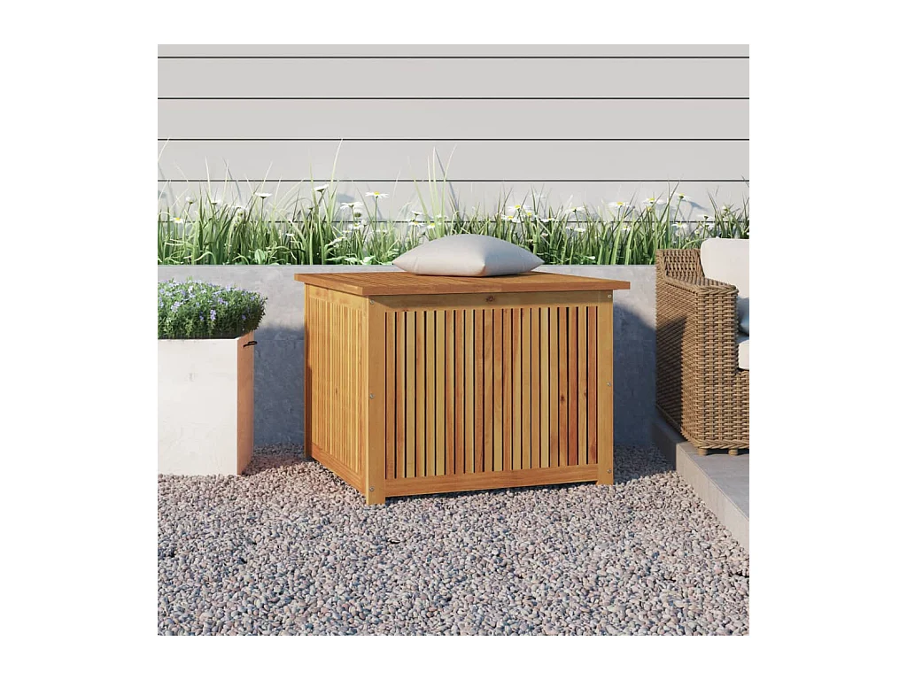 Baule da giardino 75x75x58 cm in legno massello di acacia