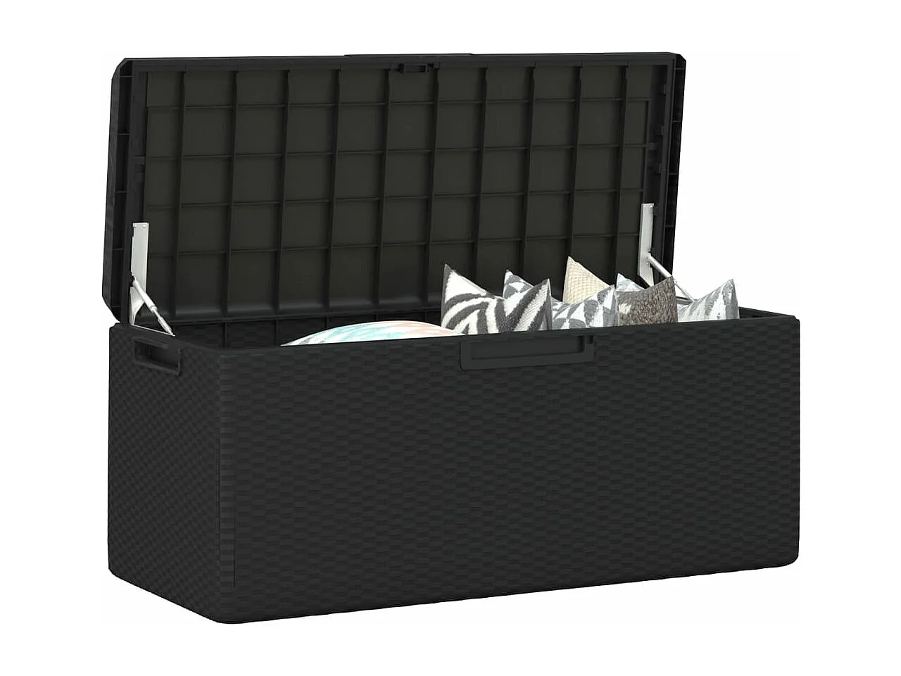 Boîte de rangement jardin coussin de siège anthracite 350 L PP
