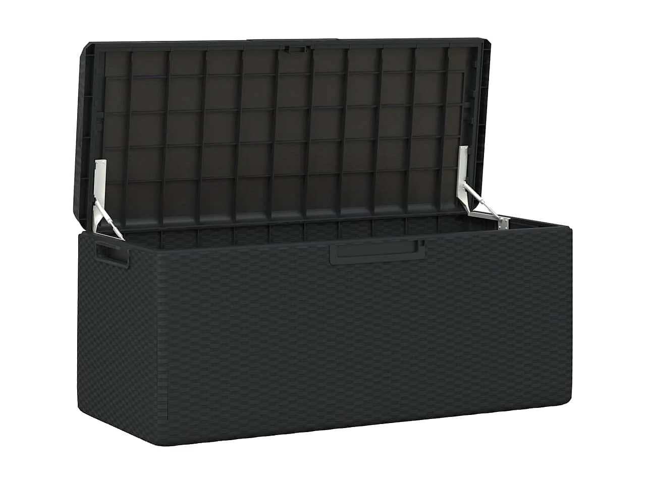 Boîte de rangement jardin coussin de siège anthracite 350 L PP