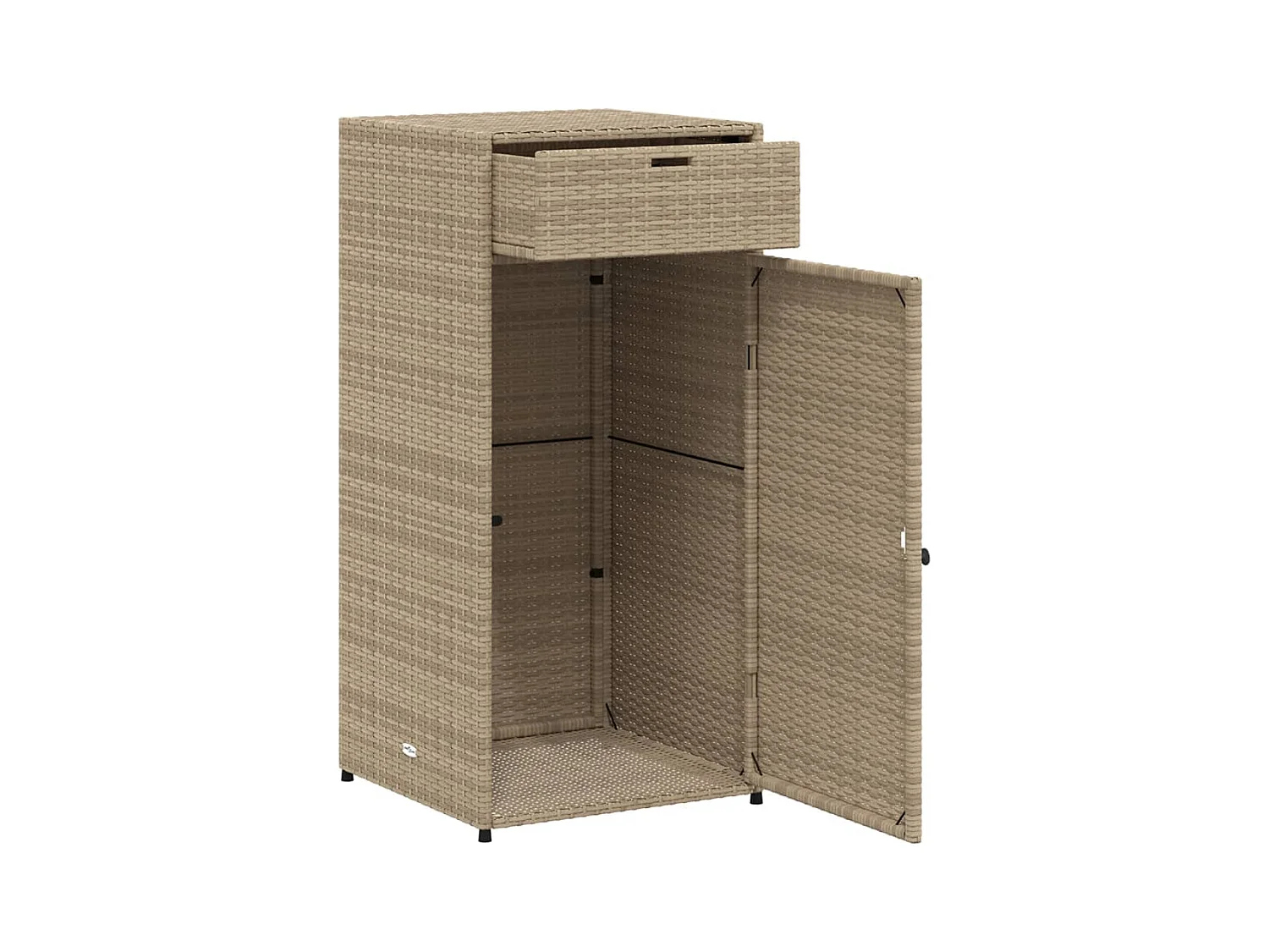 Mueble de jardín beige 55x55x111cm de resina trenzada